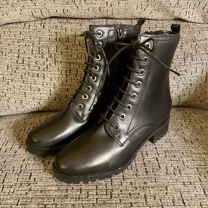 DUNE LONDON Prestone Women’s Black Leather Ankle Boots US 8 EU 39 NWOB